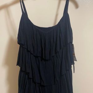 Black Strap Ruffle dress